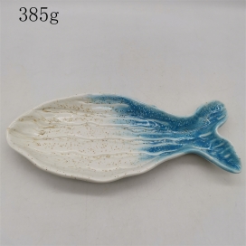 CERAMIC OCEAN DECORATION PLATE--FISH